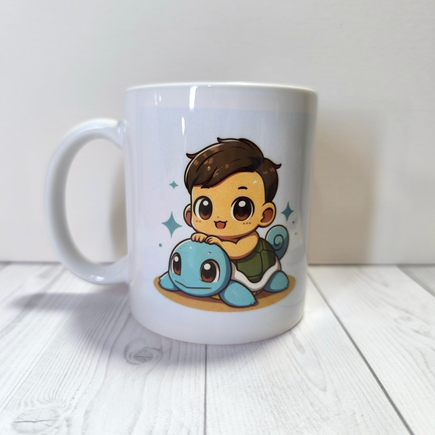 Taza personalizada con foto y frase.