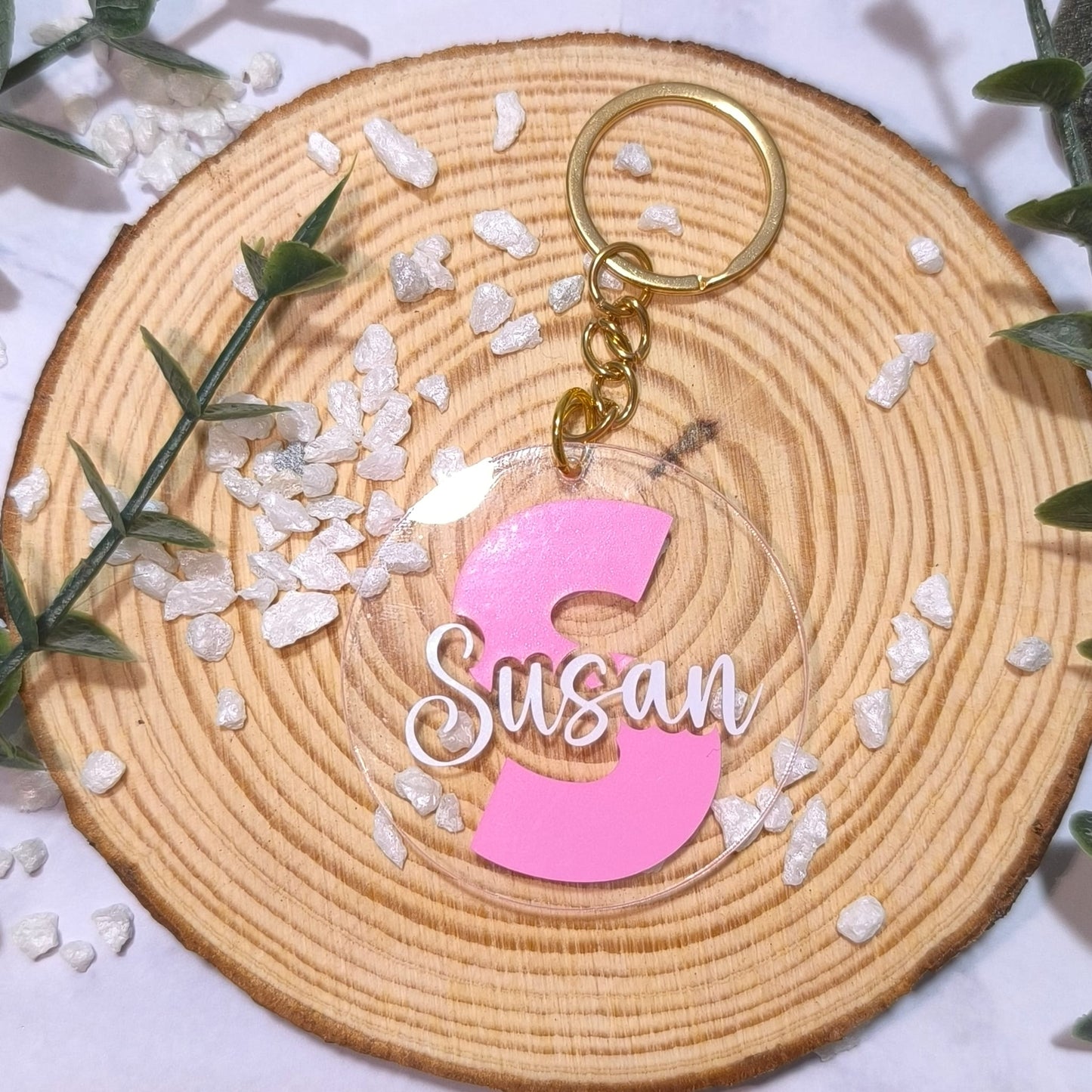 🔑 Llavero Personalizado con Inicial + Nombre + Tarjeta de Boda