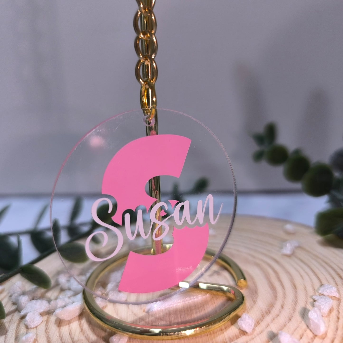 🔑 Llavero Personalizado con Inicial + Nombre + Tarjeta de Boda