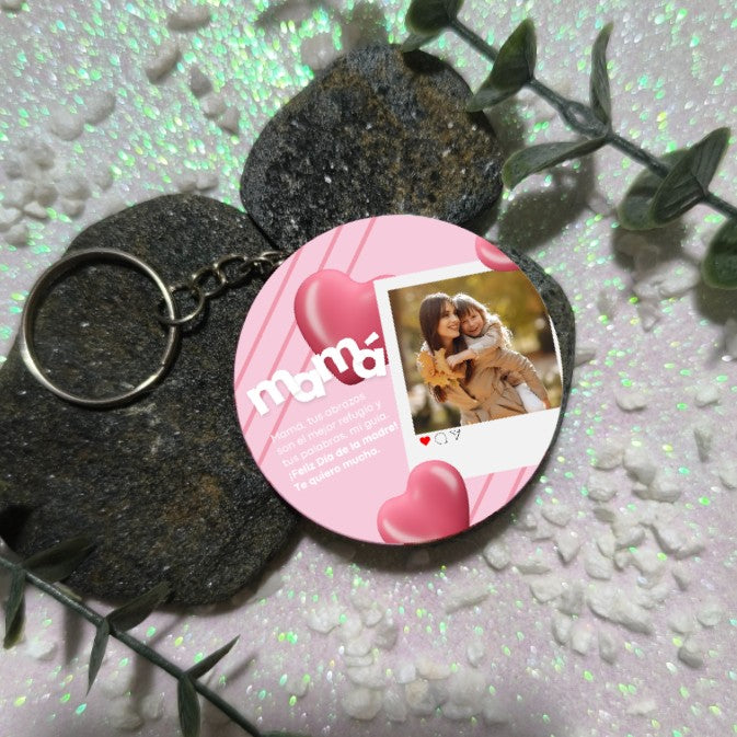 Llavero personalizado Día de la Madre con foto estilo Instagram y frase bonita