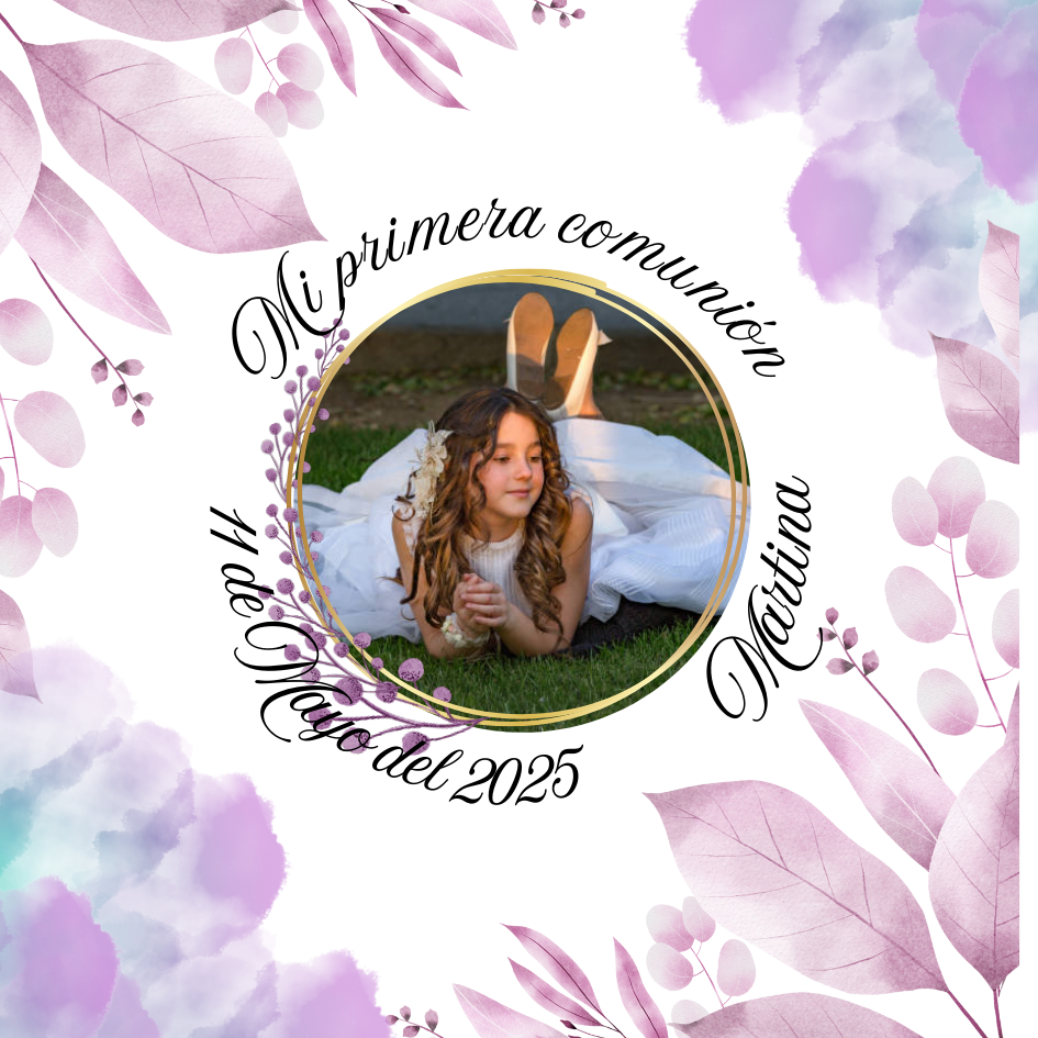 Llavero personalizado de comunión con foto, nombre y fecha + empaquetado a juego