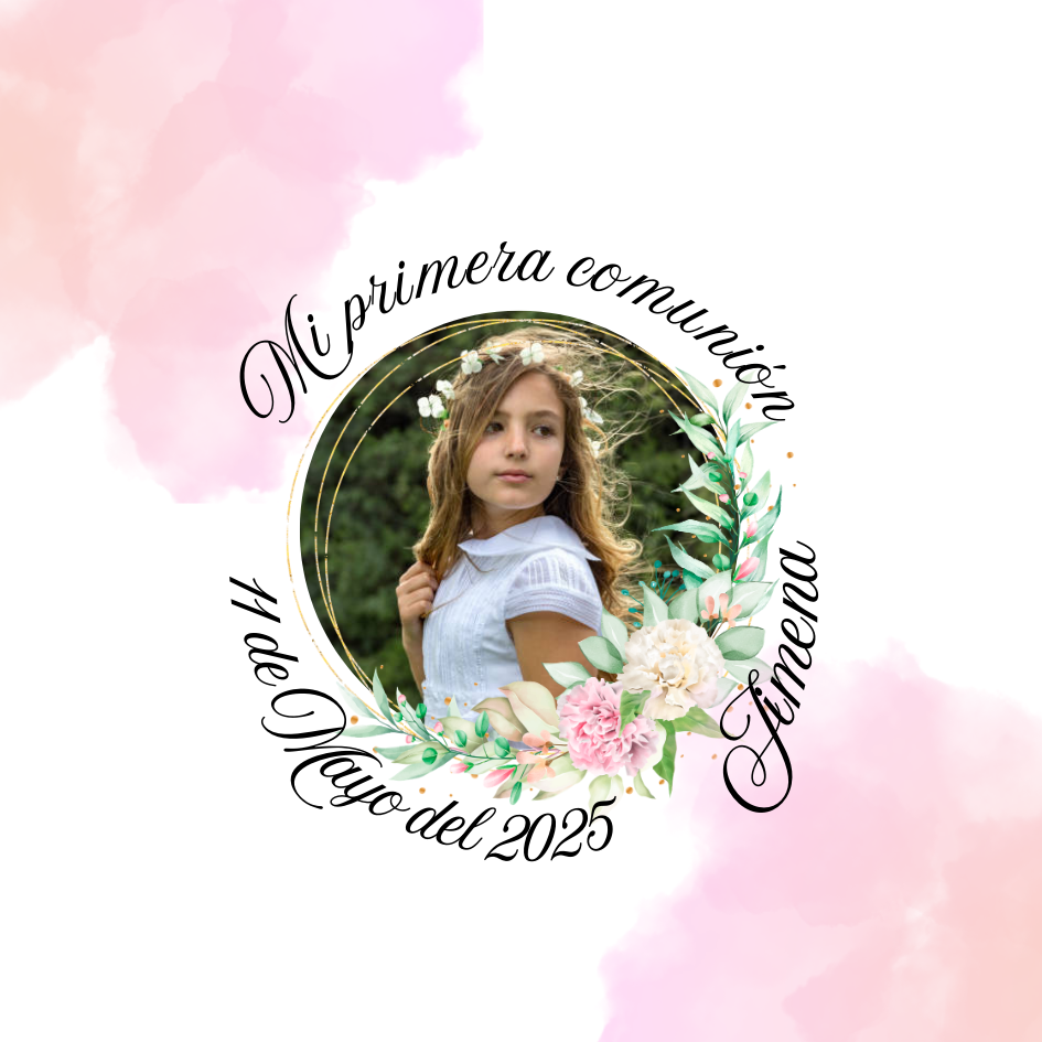 Llavero personalizado de comunión con foto, nombre y fecha + empaquetado a juego