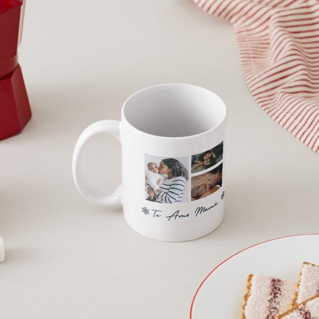 Taza personalizada "Te amo mamá" con fotos