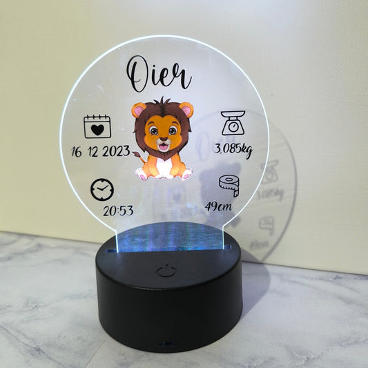 Lámpara natalicia personalizada – Dulces sueños para tu bebé