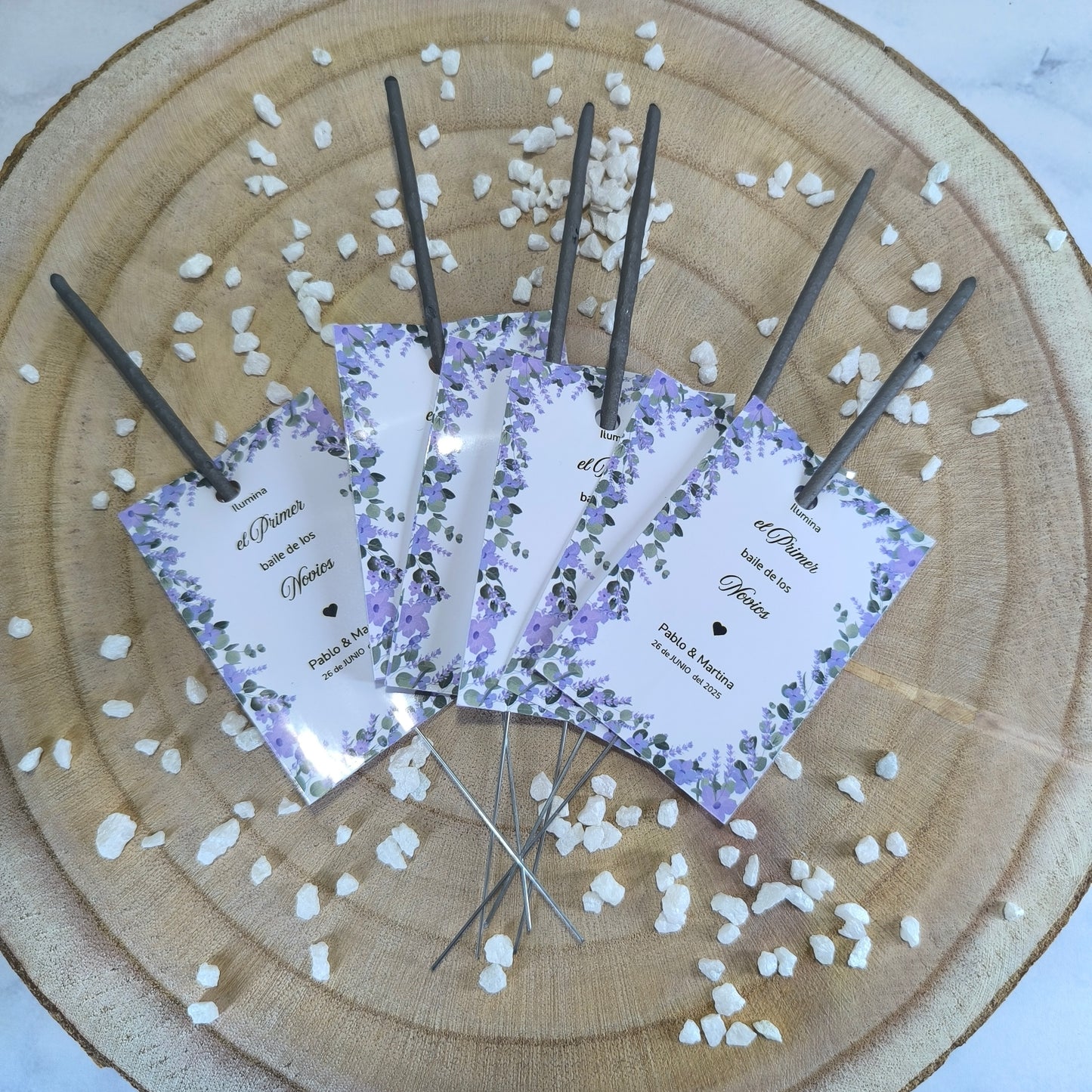 🎇 Pack x30 Bengalas de Chispas con Tarjeta Personalizada