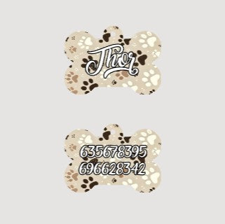 🐶🐾Chapa personalizada para mascota – Doble cara con nombre y teléfono