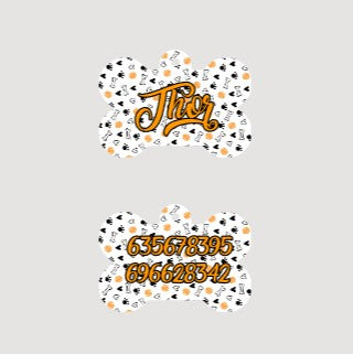 🐶🐾Chapa personalizada para mascota – Doble cara con nombre y teléfono