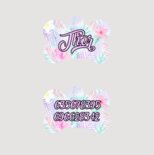 🐶🐾Chapa personalizada para mascota – Doble cara con nombre y teléfono