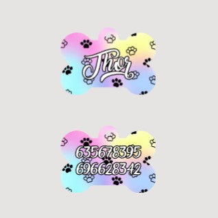 🐶🐾Chapa personalizada para mascota – Doble cara con nombre y teléfono