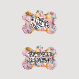 🐶🐾Chapa personalizada para mascota – Doble cara con nombre y teléfono