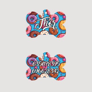 🐶🐾Chapa personalizada para mascota – Doble cara con nombre y teléfono