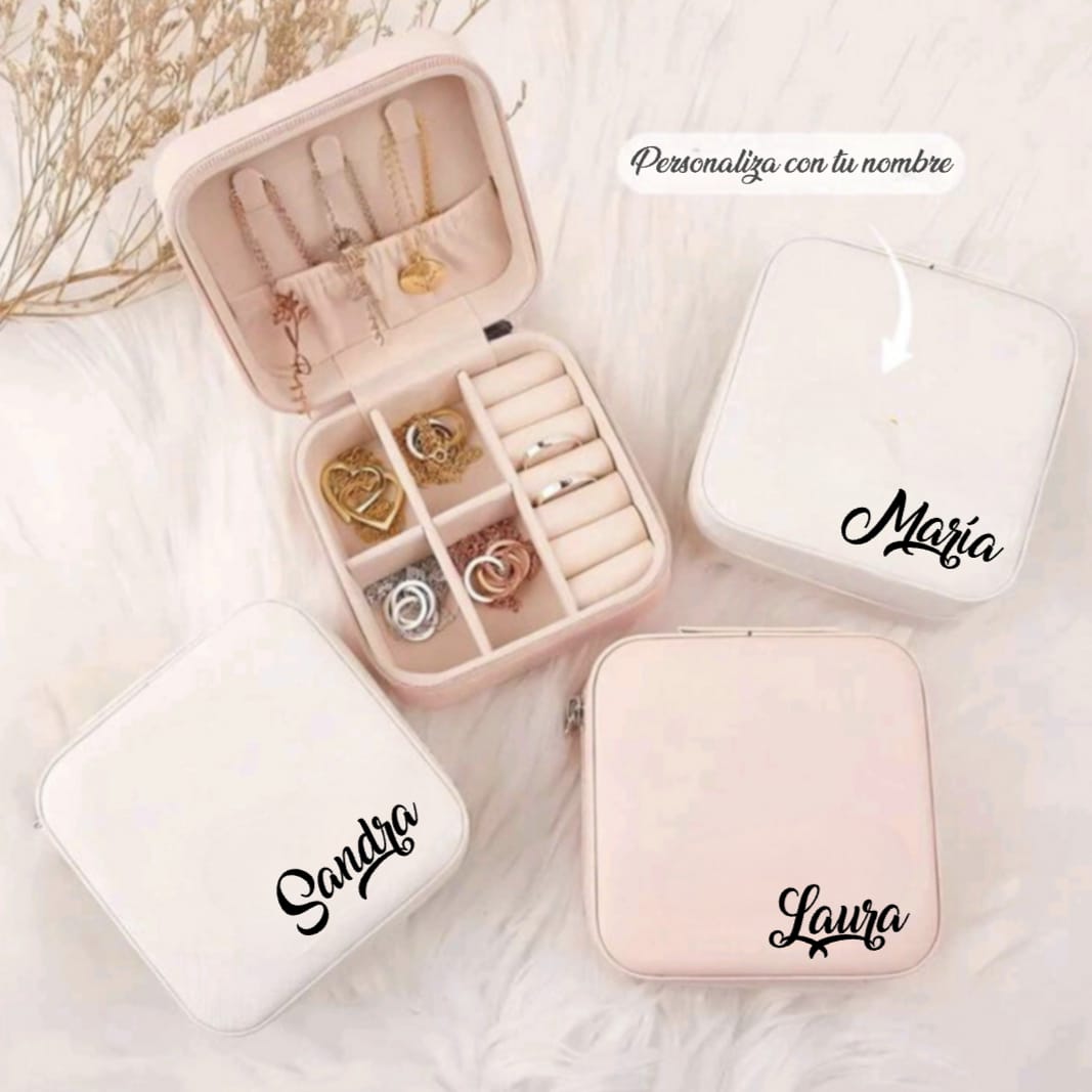 💍 Joyero de Polipiel Personalizado + Tarjeta de Boda
