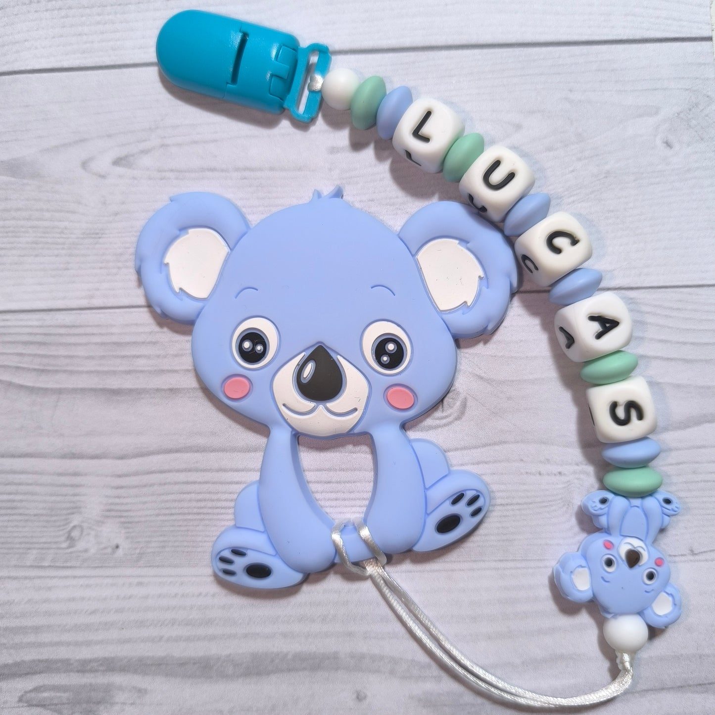 Chupetero + mordedor de Koala con nombre.