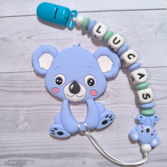 Chupetero + mordedor de Koala con nombre.