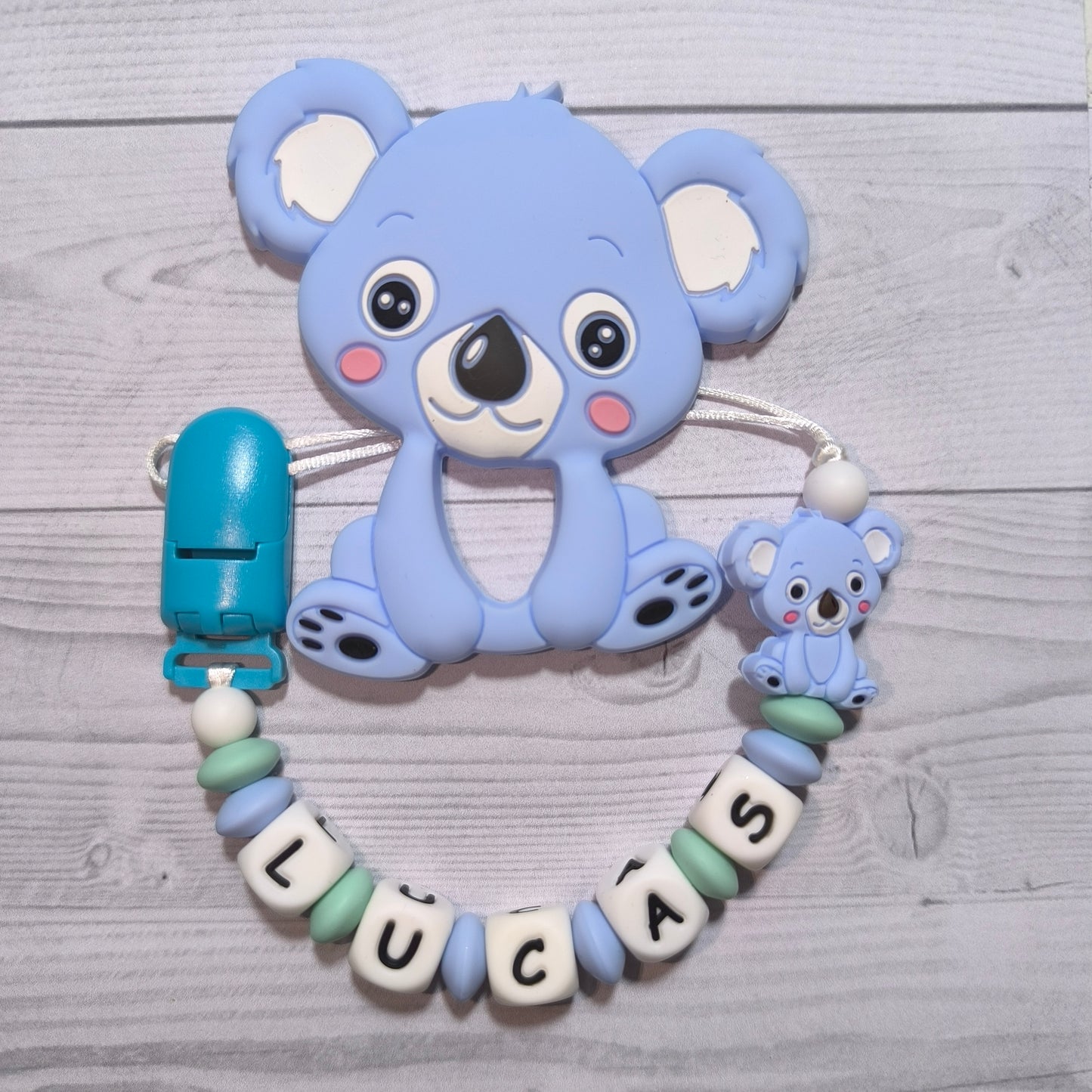 Chupetero + mordedor de Koala con nombre.