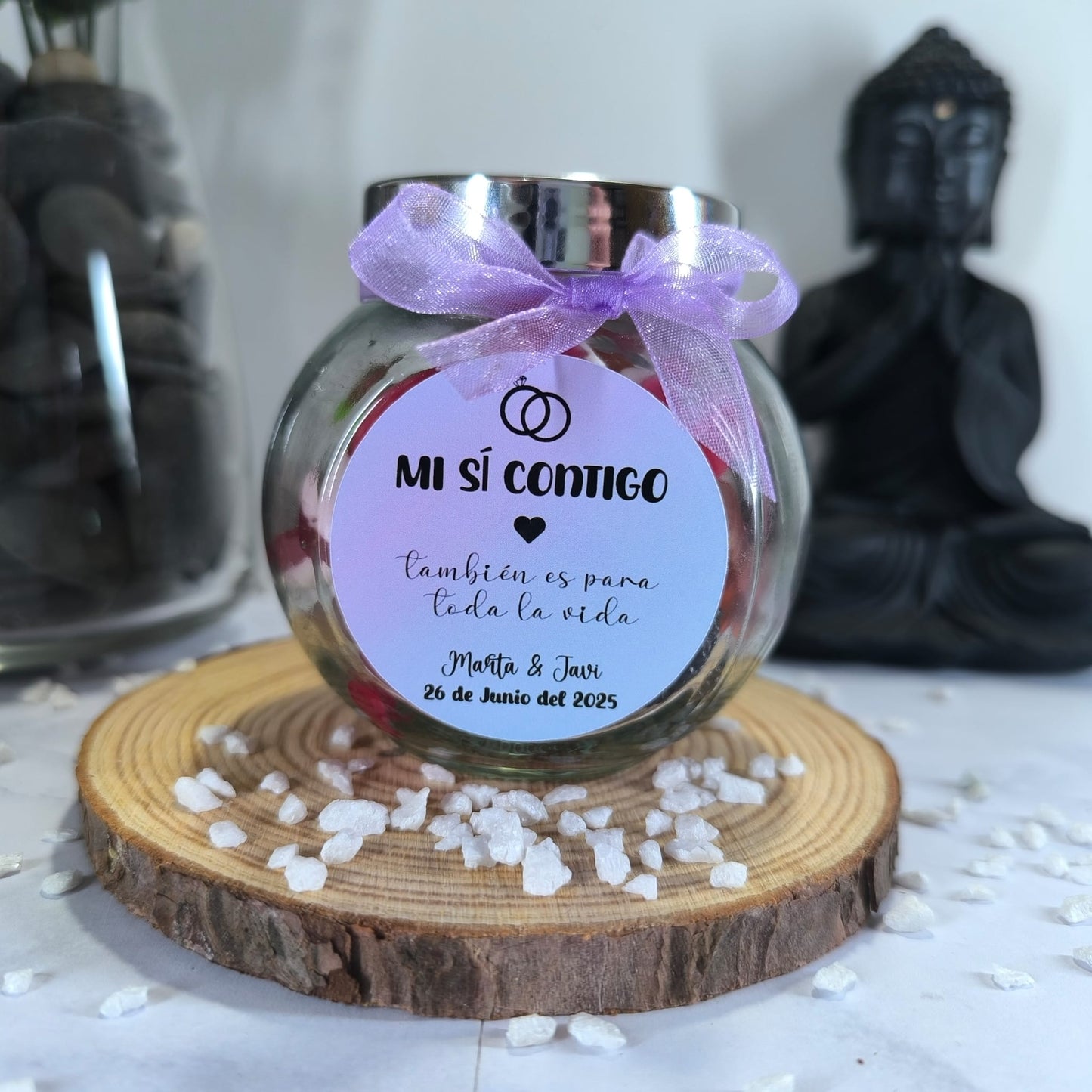 🍬 Bote de Chuches + Etiqueta Personalizada de Boda