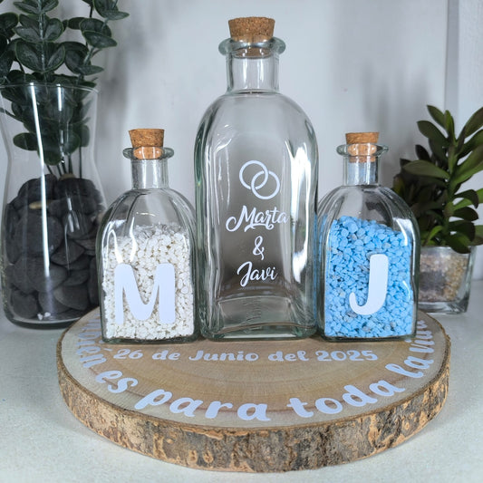 💞 Ritual de la Arena Personalizado – Con Base de Madera Natural