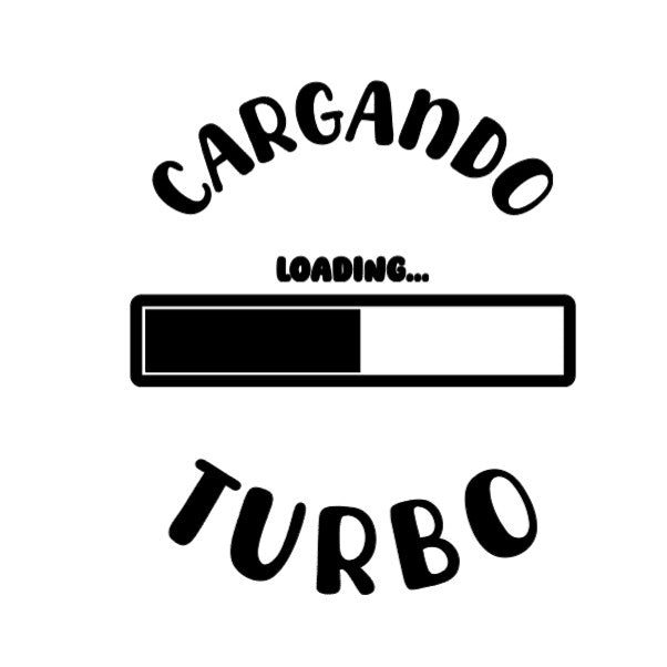 Vinilo adhesivo coche “Cargando Turbo” (12cm) – Alta calidad exterior