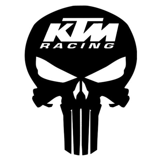 Vinilo KTM Racing Calavera para Moto (12 cm)– Alta calidad exterior