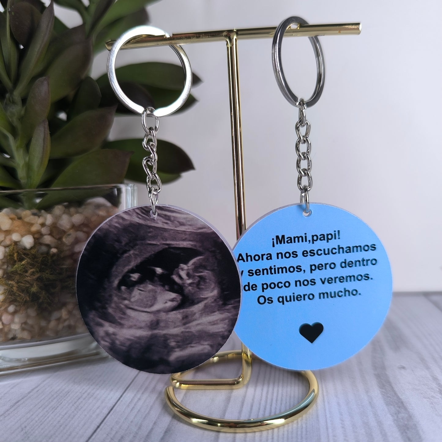 👶✨ Llavero Personalizado con Ecografía – Doble Cara
