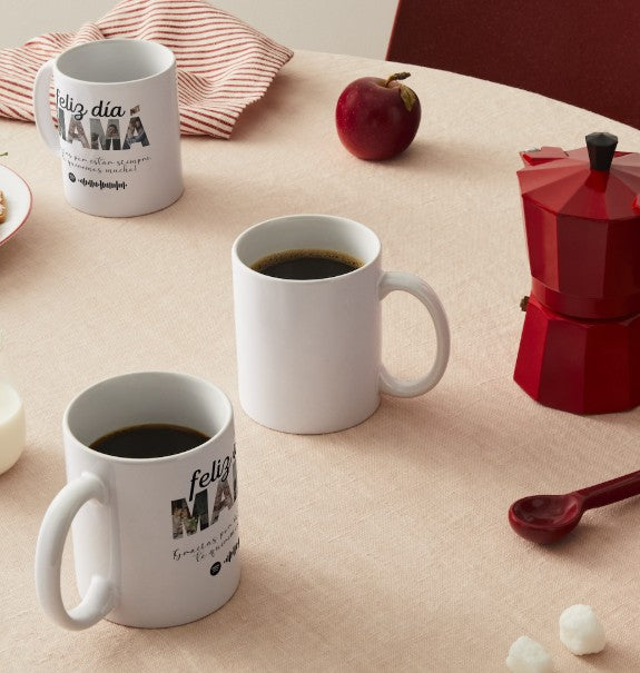 Taza personalizada Día de la Madre con fotos, código Spotify y frase especial