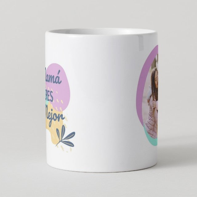 Taza personalizada "Mamá, eres la mejor" con foto