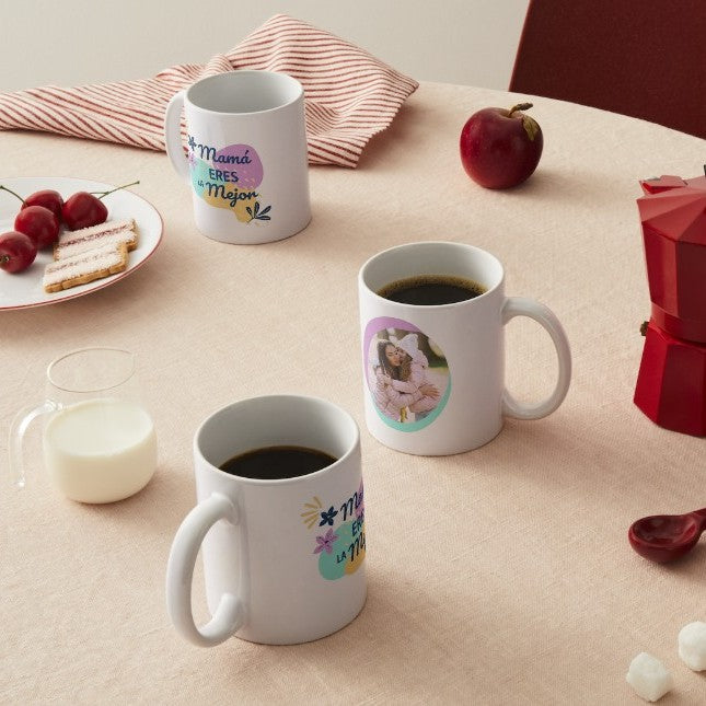 Taza personalizada "Mamá, eres la mejor" con foto