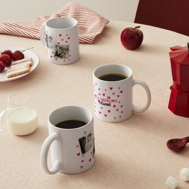 Taza personalizada "Te quiero mami" con 2 fotos